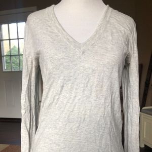 Light gray J Crew Factory V Neck Sweater